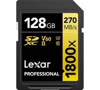Lexar 128GB Profesional 1800x UHS-II Tarjeta SDXC (Serie Oro)
