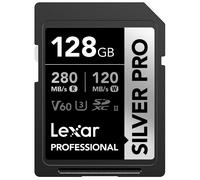 Lexar 128GB Professional SILVER PRO SDXC Memory Card UHS-II C10 U3 V60 Full-HD & 4K Video Up To 280MB/s Read for Professional Photogr