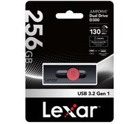 Lexar 256gb dual type-c and type-a usb 3.2 flash drive, up to 130mb/s