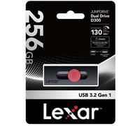 LEXAR 256GB DUAL TYPE-C AND TYPE-A USB 3.2 FLASH DRIVE, UP TO 130MB/S READ