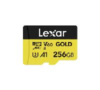 LEXAR 256GB GOLD MICROSDXC UHS-IICARDS, UP TO 280MB/S READ 180MB/S WRITE, C10 A1 V60 U3 LMSGOLD256G-BNNNG
