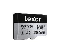 lexar 256gb lexar high-performance silver plus microsdxc uhs-i up to 205mbs read 150mbs write c10 a2 v30 u3with adapter