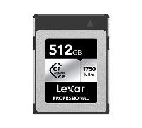 LEXAR 512GB PROFESSIONAL CFEXPRESS TYPE B CARD SILVER, UP TO 1750MB/S READ 1300MB/S WRITE LCXEXSL512G-RNENG