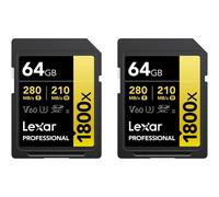 Lexar 64GB SDXC Pro 1800x U3 UHS-II R280/W210 (V60) - 2 Pack