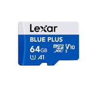 Lexar Blue Plus Tarjeta de Memoria MicroSDXC 64 GB UHS-I U1 V10 A1, hasta 100 MB/s, con Adaptador SD