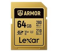 LEXAR Carte SDXC Pro Gold Series Armor UHS-II 64Go V60 IP68 Stainless Steel