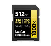 Lexar SDXC 512GB Gold Series 1800x V60 UHS-II - Clase 10 U3 R280/W205