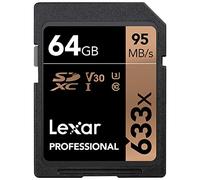 Lexar lsd64gcb1eu633 Professional Class 10 95 MB/s Tarjeta de Memoria SDHC/SDXC UHS-I (633 X), 64 GB