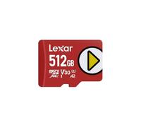 Lexar Play Tarjeta Micro SD 512GB, microSDXC UHS-I, hasta 205 MB/s lectura,140 MB/s escritura, Clase 10, U3, V30, A2, Vídeo 4K, Tarjeta de alta velocidad para Switch/Portable Gaming Devices/Smartphone