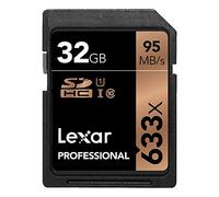 Lexar Profesional 633x Tarjeta SD 32GB, Tarjeta SDHC UHS-I, Hasta 95 MB/s de Lectura, para DSLR de gama media, Videocámara HD, Cámara 3D (LSD32GCB1EU633)