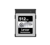 Lexar Profesional CFexpress tipo B 512 GB Plata lectura máxima 1750 MB/s escritura máxima 1.300 MB/s Soporta fabricantes japoneses, LCXEXSL512G-RNENG