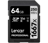 Lexar Professional 1667x SDXC UHS-II V60 U3 64GB 250MB/s LSD64GCB1667