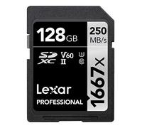 Lexar Professional 1667x Tarjeta de memoria SD 128GB, SDXC UHS-II, Hasta 250 MB/s de Lectura, Clase 10, U3, V60, SD para fotógrafo profesional, camarógrafo, entusiasta (LSD128CB1667)