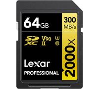 Lexar Professional 2000x SDXC UHS-II V90 U3 64GB 300MB/s LSD2000064G-BNNNG