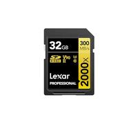 Lexar Professional 2000x Tarjeta SD 32GB, SDHC UHS-II Tarjeta de Memoria sin Lector, hasta 300MB/s de Lectura, Class 10, U3, V90 SD para DSLR, cámaras de Video en Calidad de Cine (LSD2000032G-BNNAG)