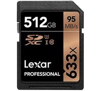 Lexar Professional 633x 512GB SDXC UHS-I/U3 Card (hasta 95 MB/s de lectura) w/Image Rescue 5 Software - LSD512CBNL633 Tamaño: 512 GB, Modelo: LSD512CBNL633, PC / Ordenador & Electrónica