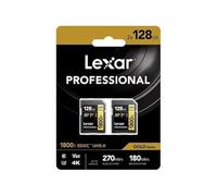 Paquete de 2 Lexar Professional SDXC 128GB BL 1800x UHS-II V60 gold