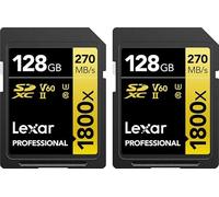 Lexar paquete de 2 SDXC Profesional Tipo Oro - 1800x 280MB/s V60 II 128 GB 2 PAQUETES