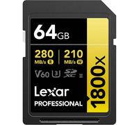 Lexar SDXC 64GB Gold Series 1800x V60 UHS-II - Clase 10 U3