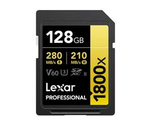 Lexar SDXC Profesional Tipo Oro - 1800x 280MB/s V60 II 128 GB