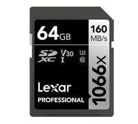 Lexar SDXC Profesional Tipo Plata - 1066x 160MB/s V30 I 64 GB