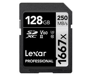 Lexar SDXC Profesional Tipo Plata - 1667x 250MB/s V60 II 128 GB