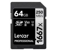 Lexar SDXC Profesional Tipo Plata - 1667x 250MB/s V60 II 64 GB