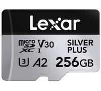 Lexar Silver Plus - Tarjeta Micro SD de 256 GB de hasta 205 MB/s, Tarjeta de Memoria Flash MicroSDXC UHS-I con Adaptador, C10, U3, A2, V30, Full HD, 4K UHD, Tarjeta TF de Alta Velocidad para dron