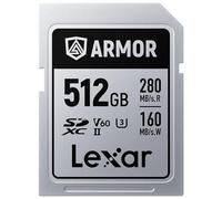 Lexar Tarjeta de memoria Armor Silver PRO SD de 512 GB, lectura de 280 MB/s | Ideal para fotógrafos profesionales, videógrafos, entusiastas, acero inoxidable, resistente al agua/polvo/caídas
