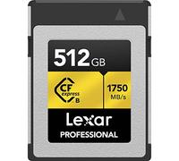 Lexar Tarjeta de Memoria Profesional CFexpress Tipo B de 512 GB, Serie Dorada, hasta 1750 MB/s de Lectura, grabación de Video Raw 8K, soporta PCIe 3.0 y NVMe (LCXEXPR512G-RNENG)