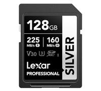Lexar Tarjeta de Memoria SDXC Profesional Plateada de 128 GB, UHS-I, C10, U3, V30, Video 4K, hasta 205/140 MB/s de Lectura/Escritura, para fotógrafos Profesionales, videógrafos, entusiastas