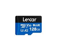 Lexar Tarjeta micro SD azul de 128 GB de hasta 160 MB/s, tarjeta de memoria microSDXC UHS-I con adaptador SD, C10, U3, A2, V30, Full HD, 4K UHD, tarjeta TF de alta velocidad