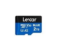Lexar Tarjeta micro SD azul de 2 TB de hasta 160 MB/s, tarjeta de memoria microSDXC UHS-I con adaptador SD, C10, U3, A2, V30, Full HD, 4K UHD, tarjeta TF de alta velocidad