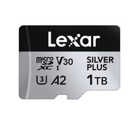 Lexar Tarjeta Micro SD Silver Plus de 1 TB, Velocidad de Lectura de hasta 205 MB/s, Velocidad de Escritura de 150 MB/s, Tarjeta de Memoria Micro SD con Adaptador SD, UHS-I, A2, U3, V30, Clase 10, 4K