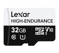 Lexar Tarjeta microSDHC de alta resistencia UHS-I Clase 10 4K Max Read 100MB/s Dash Cam para cámaras de seguridad, soporte doméstico (32 GB)