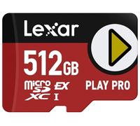 Lexar Tarjeta Play Pro microSDXC Express de 512 GB, UHS-I, C10, U3, V30, A2, Full-HD, Video 4K, hasta 900 MB/s de Lectura, para Nintendo Switch 2, ASUS ROG Ally, Steam Deck, Dispositivos de Juego