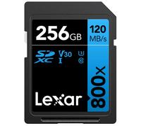 Lexar Tarjetas SDXC UHS-I de 800 x 256 GB de Alto Rendimiento, hasta 120 MB/s de Lectura, para cámaras apuntar y Disparar, DSLR de Rango Medio, videocámara HD (LSD0800256G-BNNNU)