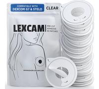 Lexcam Parches adhesivos precortados para Dexcom G7, Stelo - Pack de 30 - Impermeables y transparentes para monitoreo continuo de glucosa, sensor no incluido.