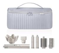 Lexeeco - Bolsa de viaje para secadora de pelo Shark Flex Airwrap de Dyson, compatible con Revlon, bolsa organizadora de accesorios para el cabello con divisiones ajustables, Plata Gris, Viajes