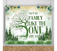 Lexfvpoo Telón de fondo de reunión familiar de 3 x 3 m, árbol genealógico verde, bienvenido a nuestros miembros de la familia, fondo de fotografía, reunión familiar, decoración de fiesta, estudio