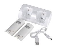 LEXIANG Estación de Base de Carga Dual con Control Remoto + 2 baterías para Wii Gamepad, Cargador con indicador de luz LED