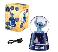 Lexibook, Altavoz Bluetooth Bola de Nieve Disney Stitch, Brillante con Cambio de Colores, Animación Automática de Nieve, Batería Recargable USB-C, SBS10D