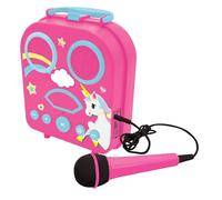 LEXIBOOK, Unicornio, Micrófono portátil Secreto, Toma Auxiliar, Entrada TF/SD, función Karaoke, Rosa, BTC050UNI