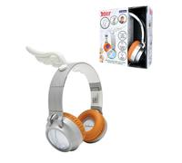 LEXIBOOK, Astérix, Casco Luminoso Plegable Bluetooth® y con Cable con diseño 3D del Universo Astérix con limitación de Volumen, Blanco Plateado, HPBT015AX