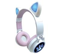 LEXIBOOK, Auriculares inalámbricos Recargables 2 en 1 con Luces, Sonido estéreo, Inalámbrico con Cable, Plegable, Ajustable, Luces LED, HPBTKT