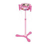 LEXIBOOK Barbie Soporte ajustable con 2 micrófonos con efectos de voz, luces, altavoz con entrada auxiliar