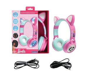 LEXIBOOK, Barbie, Auriculares Bluetooth, HPBTKTBBLXB | Inalámbricos y cable, luces LED, plegables, ajustables, recargables
