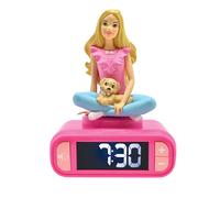 LEXIBOOK, Mattel Barbie, Luz de Noche Reloj Despertador, Sonidos y melodías, Pantalla LCD retroiluminada, Luminoso, Snooze, Rosa, RL800BB