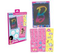 LEXIBOOK, Barbie, Pizarra Mágica, CRT10BB | Pantalla 28 cm, 1 lápiz y 6 plantillas, dibujos multicolor, rosa/azul