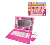 Lexibook, Barbie, Portátil Bilingüe y Educativo ESPAÑOL/INGLÉS, Juguete para Niños, 170 Actividades para Aprender, Jugar y Música, Pantalla Grande, Rosa, JC599BBi2